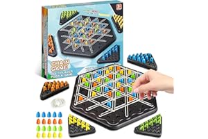 ROMANVIC Triggle Spiel,Triggle Gummibänder Brettspiele,Urlaubs- oder Geburtstagsgeschenk Game für Erwachsene Jungen und Mädchen ab 9 Jahren, Chain Triangle Orbito interaktive Brettspiele