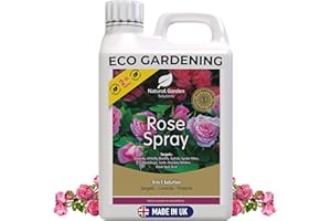 NATURAL GARDEN SOLUTIONS Organic Rose Spray Big Value 2.5L Refill Black Spot Greenfly Whitefly Blackfly Aphids Scale Powdery Mildew