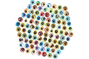 PH PandaHall 200pz Animale Occhio Cabochon in Vetro, 50 Stile Occhi di Drago Cabochon in Vetro 6mm Gatto Gufo Uccello Umano Occhi di Pupilla Gemme Rotonde per Foto Vassoi Pendenti Halloween
