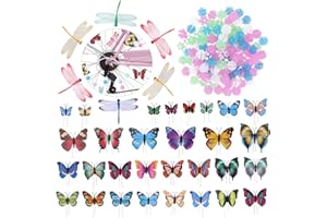 LIOOBO Set of Bicycle Decor Bike Bicycle 108pcs Wheel Spoke Beads Luminous Plastic Round Spoke Bead 30pcs Butterflies Clips 6pcs Dragonflies Clips
