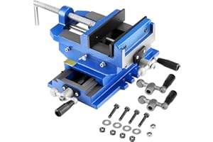 VEVOR Étau Croisé de Perceuse à Colonne, Largeur de Mâchoire 101,6 mm, Étau d'Établi de Perçage en Fonte Robuste, avec Axe XY Bidirectionnel, pour Travail du Bois, Perçage, Fraiseuse CNC, Atelier