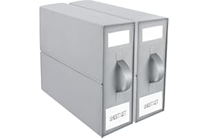 Euleryoo 2 Pezzi Organizer Lenzuola per Armadio, Organizer Lenzuola Pieghevole Salvaspazio Contenitore con finestra e etichetta per lenzuola, per Biancheria da Letto