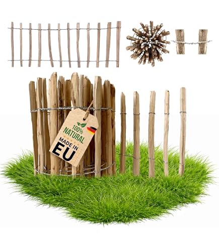 Floranica Valla De Jardín Clásica De Madera – 20x100 Cm, Bordura Para Enterrar, Pino Resistente, Para Parterres, Estanques Y Caminos, Blanco