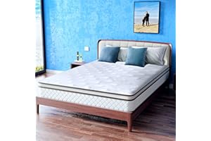 wowttrelax Matelas 140 x 190 24cm Épaisseur, Hybride Matelas à Ressorts Ensachés et Mousse à Mémoire de Forme, 7 Zones Orthopédique Matelas, Certifié Oeko-Tex, 99 Nuits d'Essai