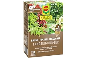 COMPO Bäume, Hecken, Sträucher Langzeit-Dünger, Umweltschonendere Rezeptur, 6 Monate Langzeitwirkung, 2 kg, Für 40 Laufmeter Hecke