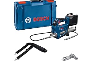 Bosch Professional 18V System Ingrassatore a batteria GFP 18V-10 (pressione di esercizio max. 10.000 psi, portata max. fino a 320 g/min., incl. accoppiatore a 90°, tracolla)