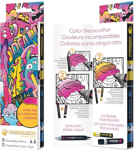 Chameleon Detail Pen Schwarz – Alkoholbasierter Marker Für Verläufe, Schattierungen & Kreative Effekte