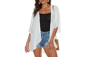 florynova Women’s Causal Kimono Cardigan Summer Tops Loose Fit Beach Cover Ups Floral Print Blouses