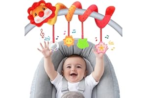 SOOTOUO Giochi Spirale Passeggino Neonati 0 3 6 8 9 12 Mesi, Giocattolo Peluche & Sonaglio per Palestrina Neonato Montessori Sensoriali Regalo Bimbi Femmina Maschio Nascita Natale Gioco Bambini 1 Anni