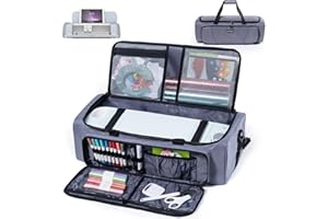 AMOIGEE Double-Layer Carrying Case for Cricut Maker 3/Maker/Explore 3 Grey