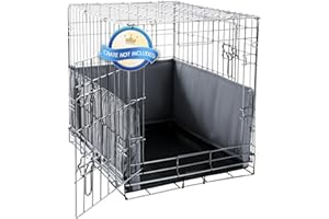 Hombys Dog Crate Bumper with Ties - Soft Crate Accessory -Kennel Cover - Training Pads for Front Door Crates, 35"x24", Gray