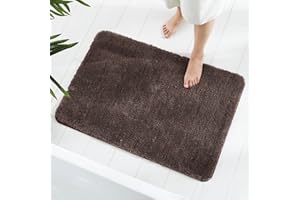 GONICVIN Dywaniki łazienkowe, 80 x 120 cm, puszyste chłonne maty łazienkowe z mikrofibry, można prać w pralce, dywanik łazienkowy do wanny, prysznica i łazienki (ciemnobrązowy)