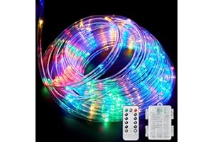 KINGCOO Cuerda de 200 luces LED que funcionan con pilas, resistente al agua 20 m, 8 modos, tira de alambre de cobre, tubo de luces colgantes de hadas con temporizador remoto para interiores y