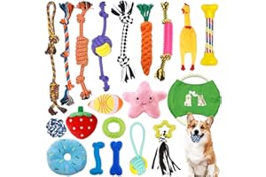 CIRULLI 20 pezzi giocattolo per cani,giocattolo da masticare corda giocattolo interattivo canes corda palla,giocattolo interattivo cane di cotone sicuro e non tossico può pulire i denti di cane