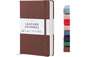 Beechmore Books Lined Journal Notebook, 5.8 x 8.3 inch, A5 160 Lined Pages, Hardcover Leather Journals for Women, Men, Writing and Notebooks for Work - 120 GSM Thick Paper, Gifts Box Included