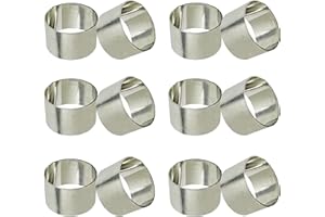 SKAVIJ Napkin Ring Set for Christmas, Holidays, Dining Table Decoration, Handmade Metal, Solid Napkin Holders