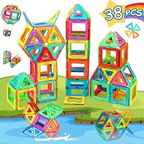 SLDALES Magnetische Bausteine 64-teilig – Kreatives Bauspielzeug Für Kinder Ab 3 Jahren