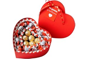 ONZA DULCE Y SALADO SWEET & SALTED Onza Caja Chocolates para regalar. Corazón relleno de bombones Ferrero Rocher, Kinder Bueno chocolate y Schokobons. Regalo Original para Navidad, Regalos Pareja, Aniversario, Cumpleaños.