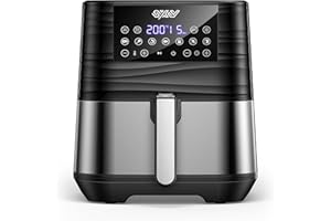 Innsky Friggitrice ad Aria 5.5L Senza Olio 1700W, Air Fryer con Ricette Italiane, 11 Programmi Autonomi, Lavabile in Lavastoviglie, PFOA Free, Temperatura 80-200°C