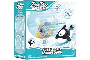 John Adams Zhu Zhu Pets | Zhu Zhu Aquarium Bubble Ball & Surfboard Playset | Electronic Pets | Ages 4+, Blue, 11546