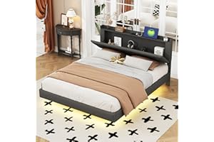 KEYIDE Letto imbottito 160 x 200 cm, con illuminazione a LED e ricarica USB, letto matrimoniale con testiera e rete a doghe, letto per ragazzi, in lino, senza materasso (grigio, 160 x 200 cm)