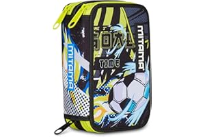 Mitama Astuccio Scuola 3 Scomparti, TRIPLO MANGABALL, Contenuto 47 pz, Completo di Matite, Pennarelli, Portapenne Scuola Elementare Bambino