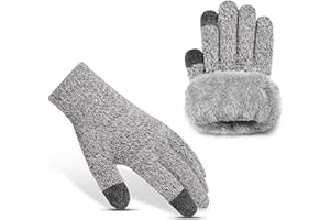 Xnova Rękawiczki termiczne, damskie, męskie, zimowe, do obsługi ekranów dotykowych, grube rozciągliwe, antypoślizgowe, uniseks, ciepła podszewka polarowa, rękawice narciarskie