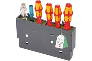 Raaco ToolFix Grand - Boîte pour Panneau Mural Perforé, Capacité 6 Gros Outils, PP & Élastomère Thermoplastique, Organisation du Garage avec Crochet Solide