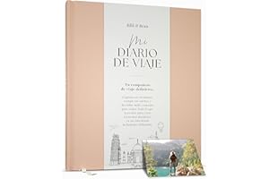 BIBI & BEAU Diario de Viaje & Cuaderno de Aventuras – Scrapbook para Hasta 16 Viajes (Crema)