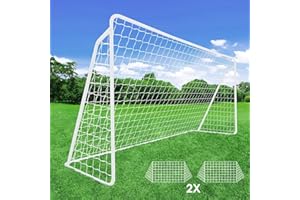 TLSUNNY Porta da calcio per giardino 240/365 cm – Porta da calcio all'aperto per bambini e adulti – Porta con due reti rimovibili – resistente alle intemperie per l'allenamento (365 x 182 cm - 1 pezzi)