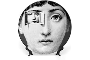 ROTOOY Lina Cavalieri Plate, Fornaset Decorative Plate, Wall Decorative Plate, Mysterious Face Plate Wall Hanging Decoration,Including Bracket And Special Spring Hook, 6inch, A4