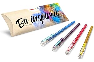 Pentel Arts Hybrid Dual Metallic K110 metaliczny długopis żelowy, zestaw 4 kolorów (niebieski + metaliczny zielony, fioletowy + metaliczny niebieski, różowy + metaliczny różowy i złoty), różne kolory
