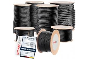 Seilwerk STANKE Polypropenrep 8mm 10m Svart - Upphängningsrep för Tomatplantor - Rep för Jordbruk och Trädgårdsodling - Slits