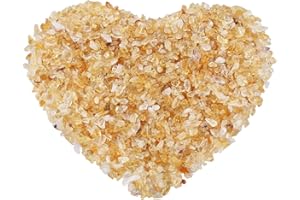 Nupuyai 1 lb Tumbled Citrine Crystal Chips Stone, Crushed Irregular Shape Healing Reiki Crystal Stone for Home Decoration