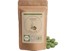 ‎SPINTZ SPINTZ® 200 Stk. Chlorella Bio Presslinge 100% kontrolliert biologischer Anbau | Vegane Tabletten 500mg/Tab | Plastikfrei und nachhaltig verpackte