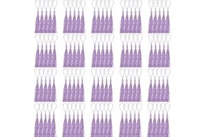Mardatt 100Pcs Craft Mini Tassels Kit, 13cm/5Inch Light Purple Soft Craft Silky Tassels with Cord Loop Bookmark Tassels Bulk for Craft Making Floss Bookmark Souvenir Key Chain Craft DIY Projects