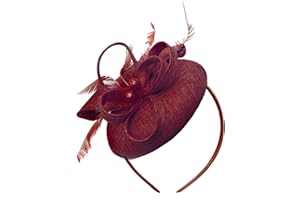 Caprilite Bead Round Pillbox Loop Sinamay Headband Fascinator for Women Wedding Ascot Races