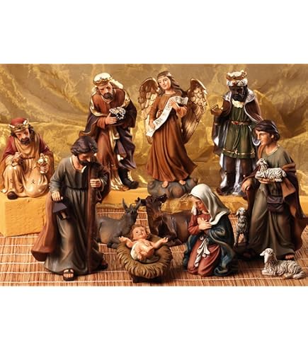 Statua San Giuseppe in piedi vetroresina manto marrone presepe 160 cm Statua San Giuseppe in piedi vetroresina manto marrone presepe 160 cm