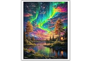 Viart Landscape Paint by Numbers for Adults- Aurora Painting by Numbers for Adults for Home Wall Decor 16x20 Inch