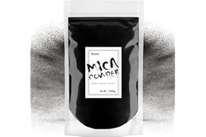Waysroma Epoxidharz Farbe 100g, Schwarz Mica Pulver Natur Metallic Epoxidharz Pigment für Kunsthandwerk, Farbe, Seife, Badebomben, Schleim, Kerzen, Schmuck, Kosmetik, Nagelkunst