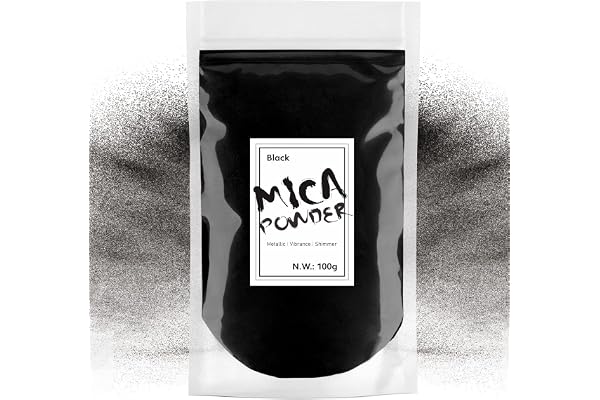 Waysroma 100g Colorant Résine Époxy Métallique,Noir Poudre Mica Pigments de Résine époxy pour Décoration de Résine,Bougie,Savon,Slime,Maquillage,Vernis à Ongles,Bombe de Bain,Produits de Bijoux