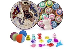LEOCE Bath Bombs for Kids, 12pcs Bath Bombs with Surprise Crystal Toys Inside, Handmade Natural and Organic Bubble Bath, Birthday Christmas Easter Gift for Girls and Boys