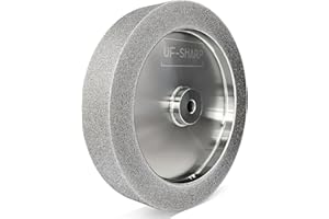 UF-SHARP CBN Grinding Wheel 8 inch, 1.5" Wide, 5/8" Arbor, 80 Grit for Sharpening Woodturning Tool、Knife、High Speed Steel Tool，Fits Most 8" Bench Grinder