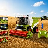 Oyuncak 2.4GHz Uzaktan Kumandalı Buharlı Bi&ccedil;erd&ouml;ver 6 Kanallı Şarjlı Işıklı 1:24 &Ouml;l&ccedil;ek &Ccedil;iftlik Tarım Makinesi
