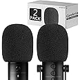 GEEKRIA for Creators Foam Windscreen Compatible with Razer Seiren X, Seiren Emote, Seiren Elite Microphone Antipop Foam Cover, Mic Wind Cover, Sponge Foam Filter (Black / 2 Pack)
