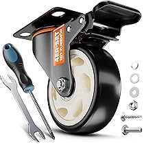 Ruote Carrello Legno Ruota Girevole In Poliuretano 8" X 2" - Resistente, Per Carrelli, Mobiletti, Attrezzature, Nuova Ruota 8 Pollici Resistente