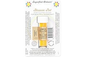 SUGARFLAIR COLOURS Sugarflair Blossom Tint Lemon Yellow Food Colouring and Dusting Powder, Matt Finish, Brush On or Mix with Rejuvenator Spirit to Create a One of A Kind Cake - 7ml