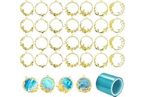 NA Allazone - Ciondoli aperti con lunetta aperta, 28 pezzi, fiori e uccelli, lunette aperte per resina a 8 stili con telaio in lega, ciondoli in resina cava con collana per colata in resina, collane e