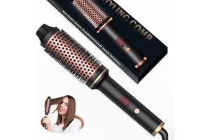 ‎UMIGA 3 in 1 Thermal Brush, 38mm Lockenbürste Thermobürste, Lockenbürste LCD Anzeige 120-210℃, Erhöhen Sie das Haarvolumen, Lose Locken, Glattes Haar, Leichte Kompakte Größe, Dual Spannung Passend für Reise
