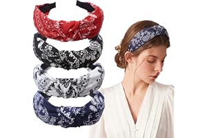 4 stycken hårband för kvinnor, elegant, hårband brett trådhårband | Knutet pannband diadem, halkfria diadem, vintage hårband, hårband lämpliga för olika frisyrer